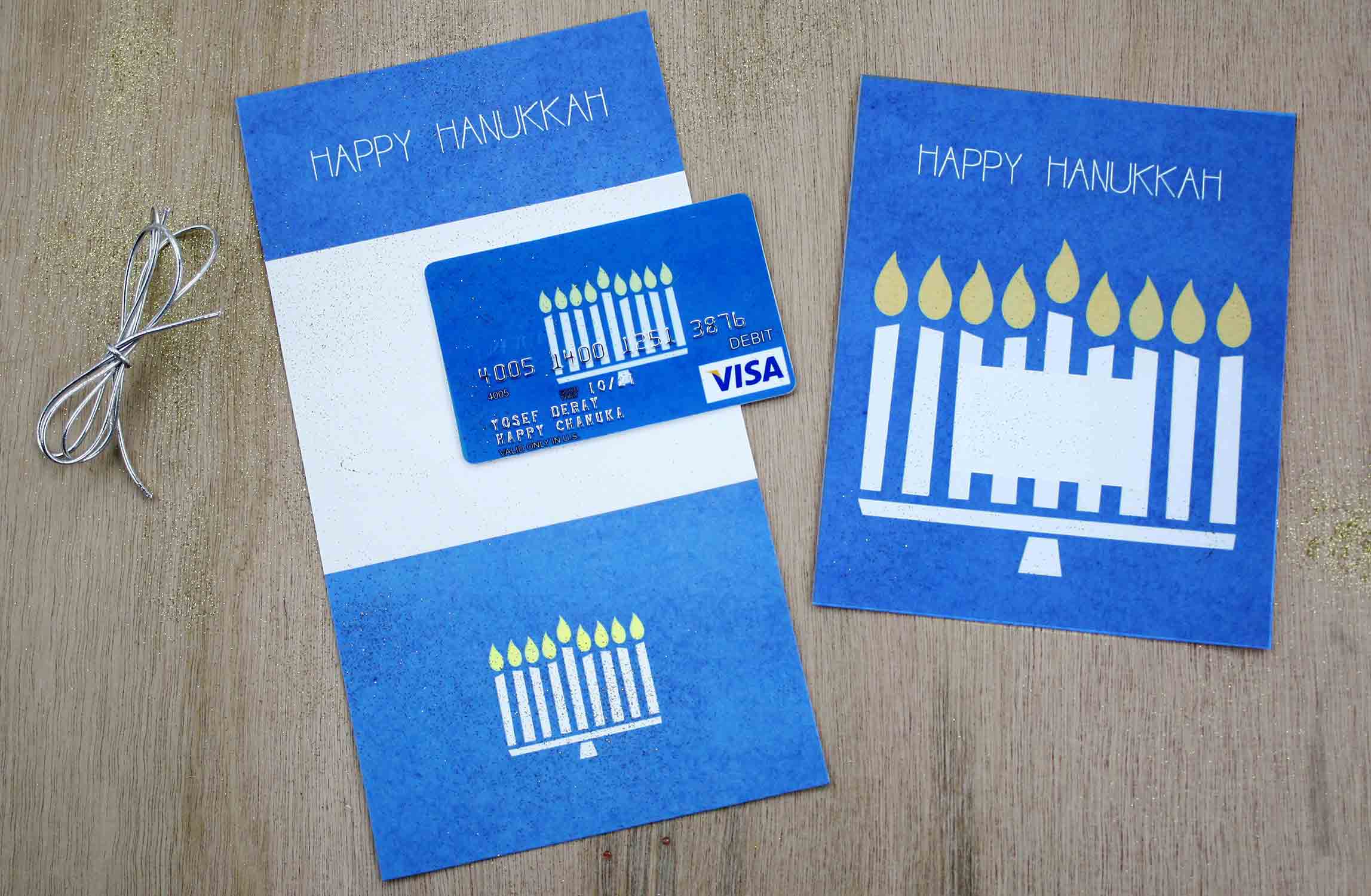 Hanukkah Gift Card/Money Holders 16 Total Cards in 2 Packs of 8   X887 