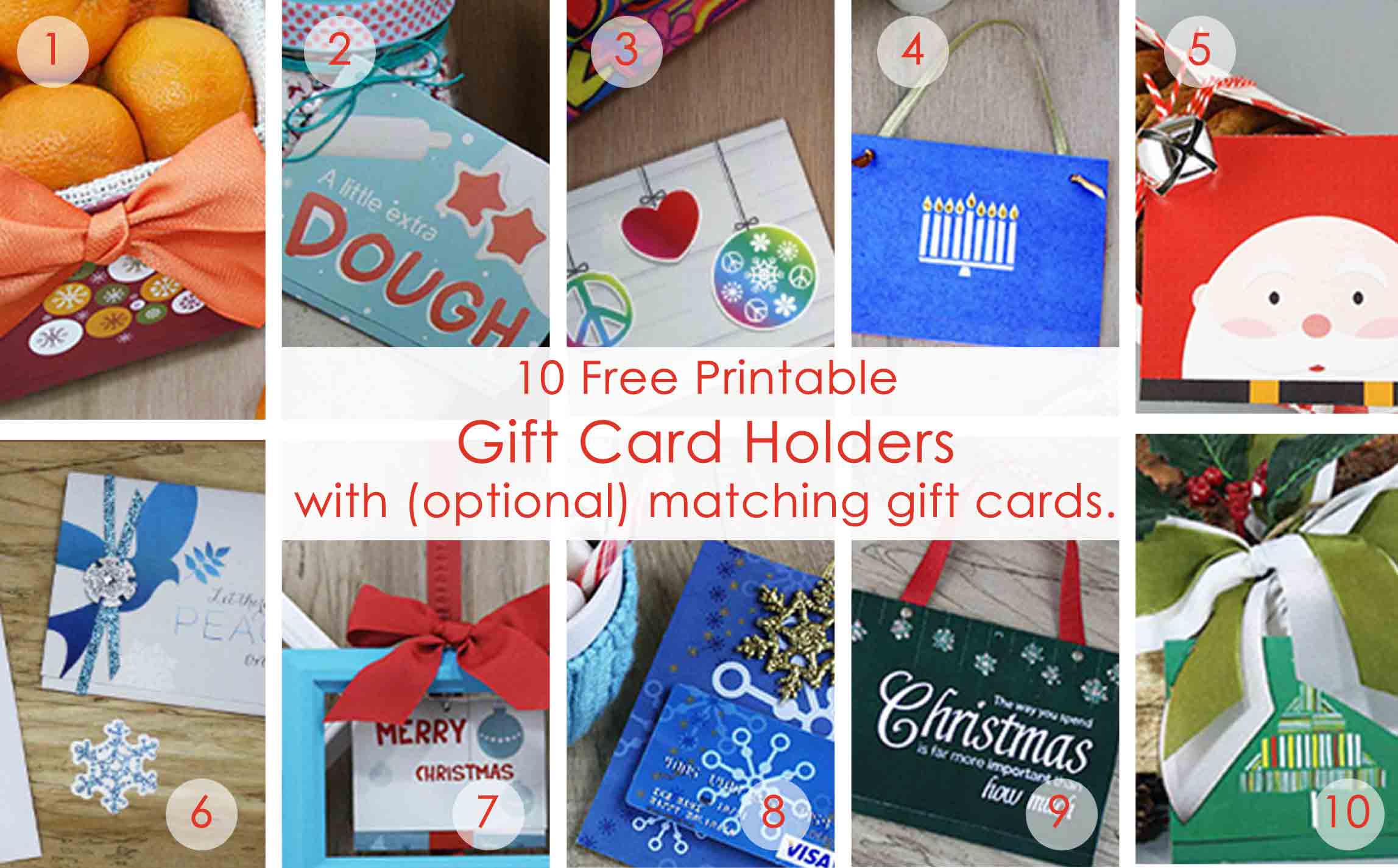 OVER 50 Printable Gift Card Holders for the Holidays