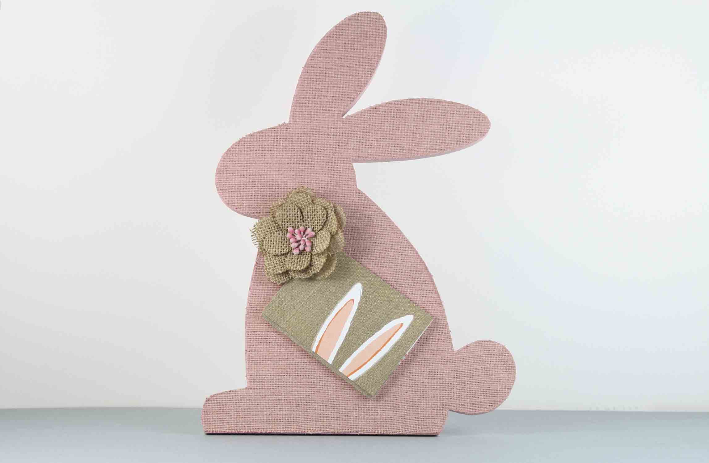 finished burlap bunny