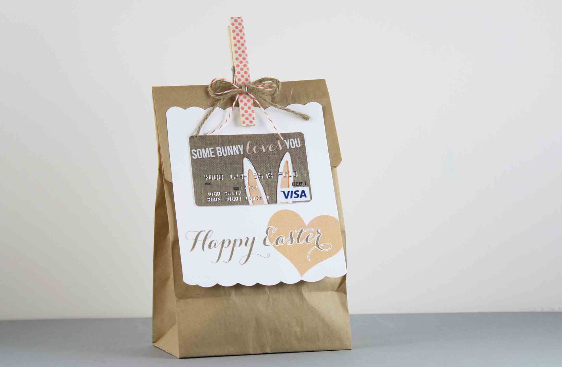 burlap bunny with bag to hold treats