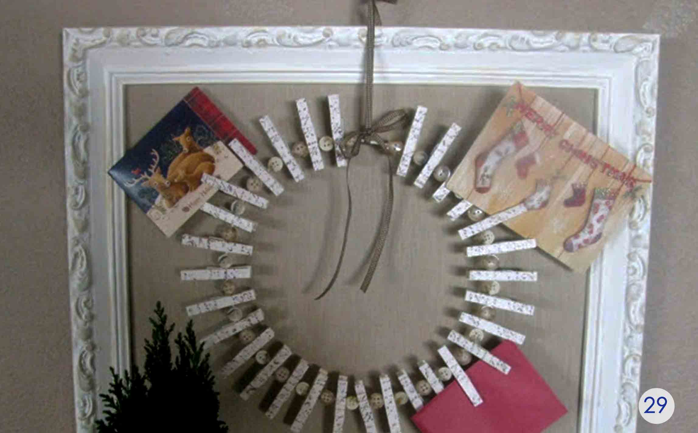 clothespin gift card holder in frame