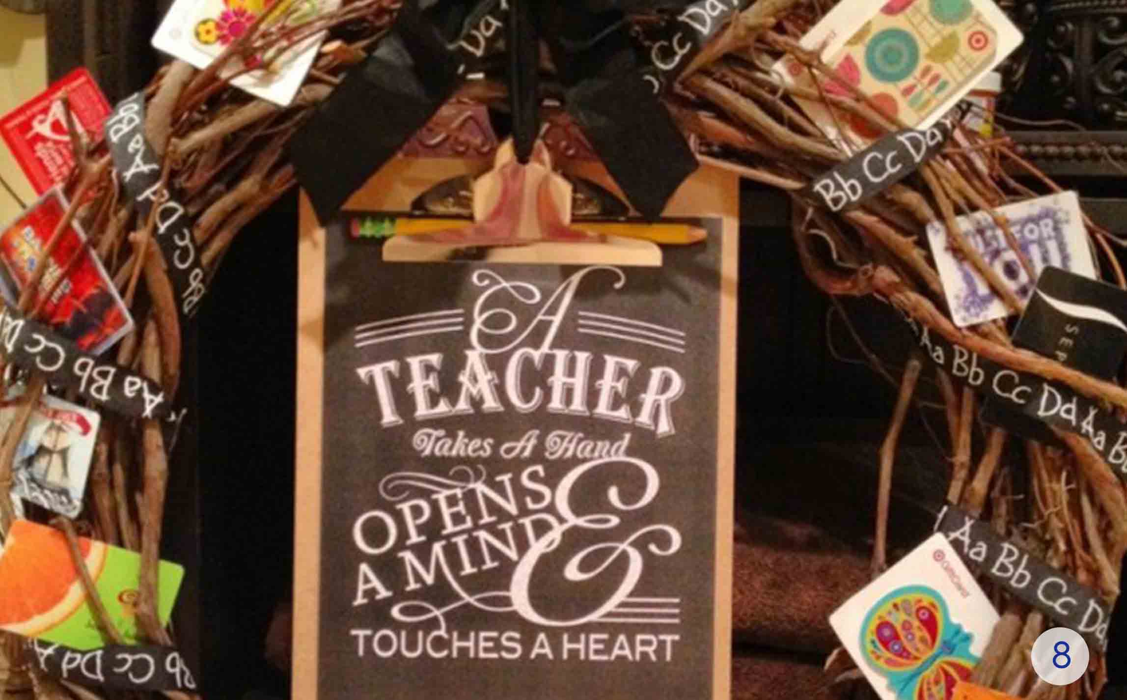 great teacher gift card wreath