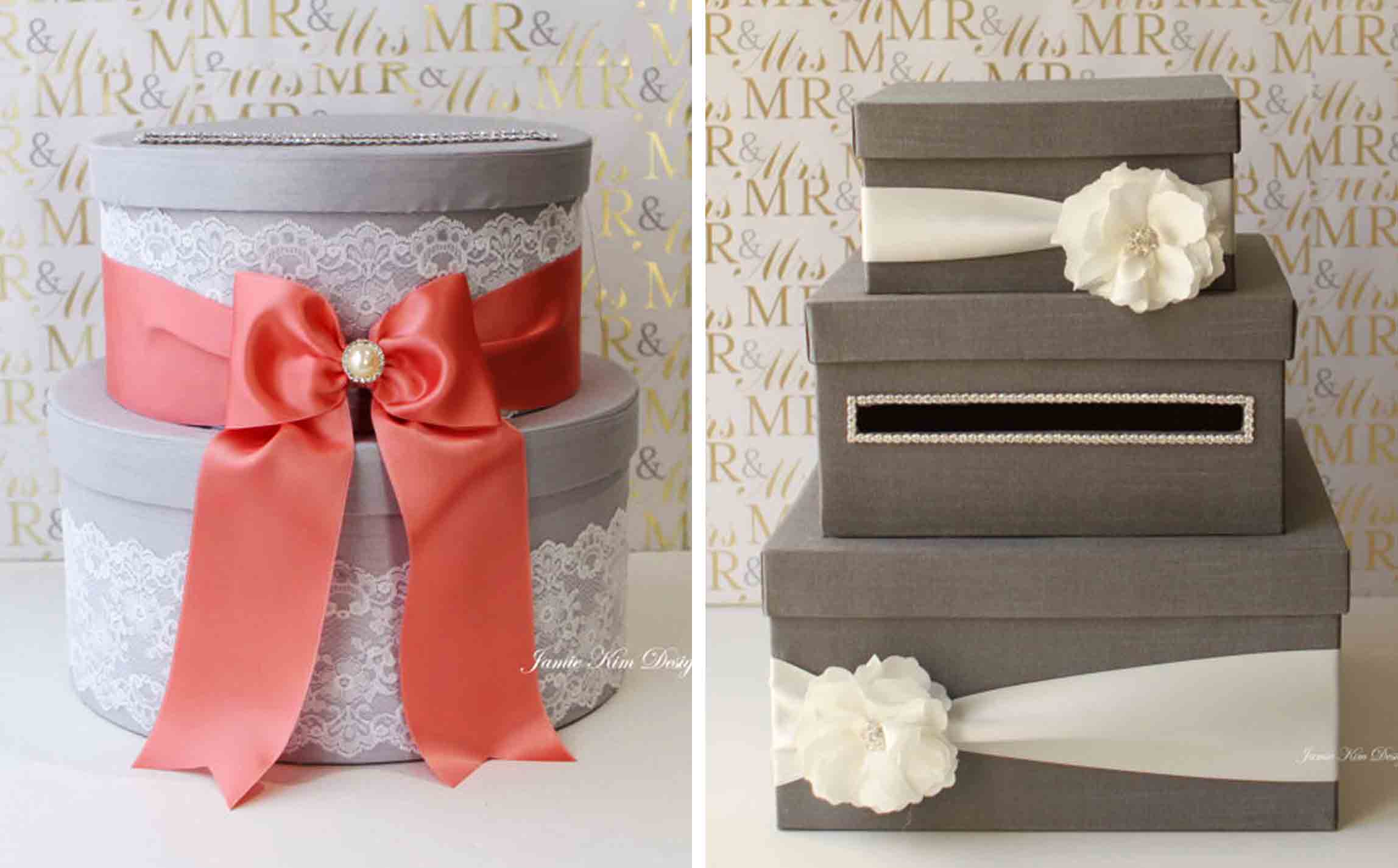  Rustic Wedding Card Box with Slot, Personalized Large Wooden Card  Box with Burlap and Lace, Cards Banner Gift Box, Wooden Chest Memory Box  with Lock Key : Handmade Products