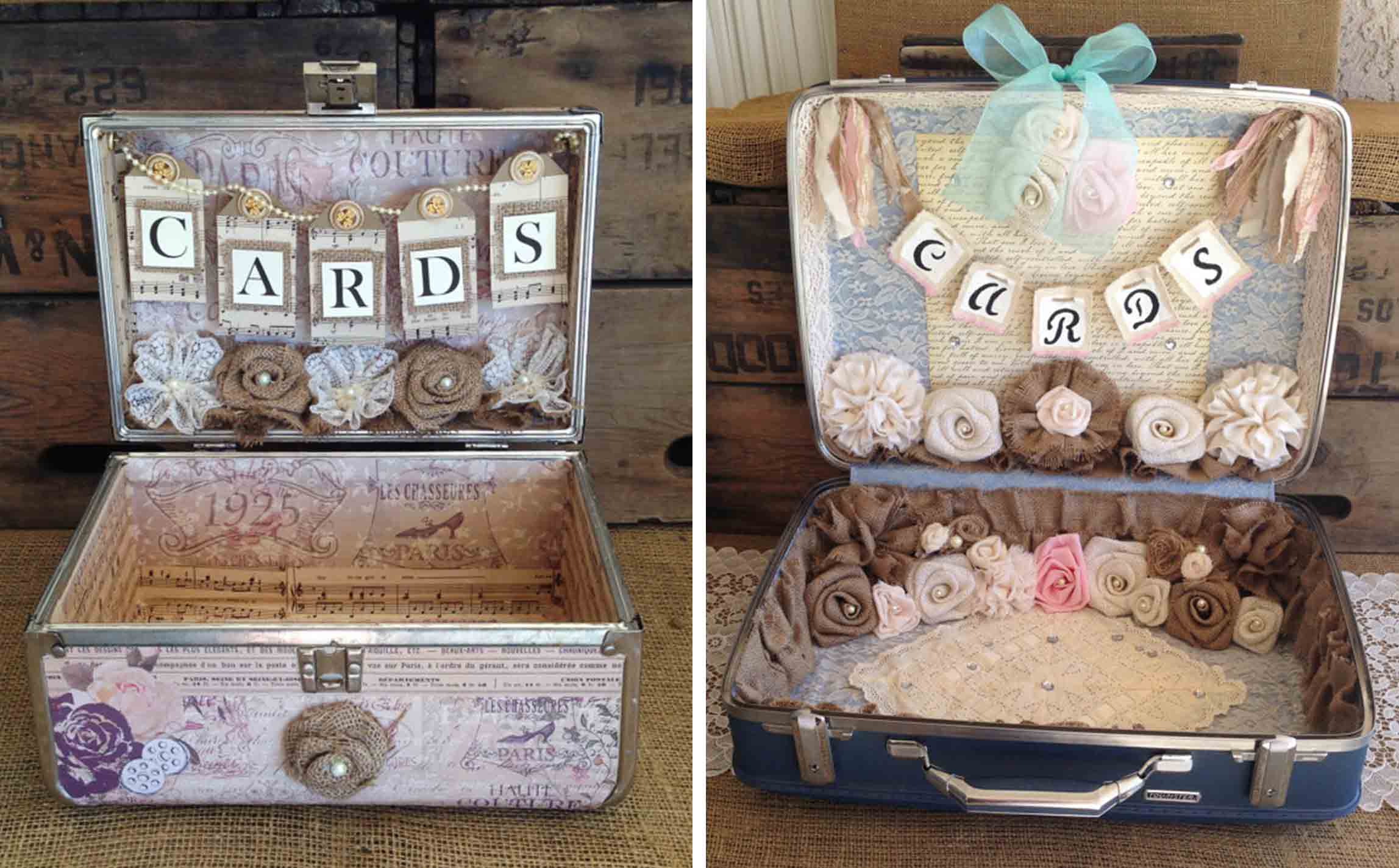  Rustic Wedding Card Box with Slot, Personalized Large Wooden  Card Box with Burlap and Lace, Cards Banner Gift Box, Wooden Chest Memory  Box with Lock Key : Handmade Products