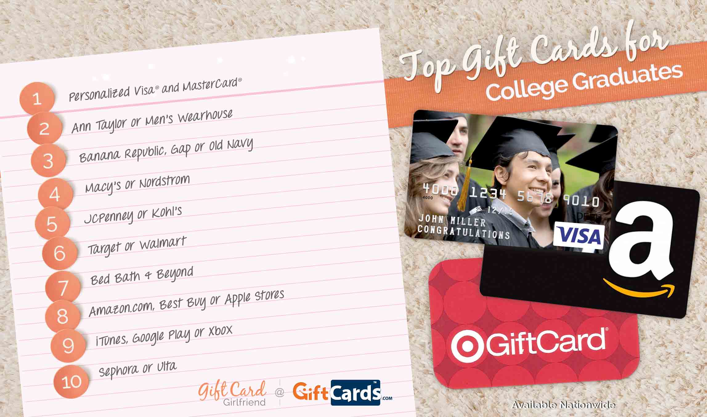 Top 10 Gift Cards for College Graduates | GiftCards.com