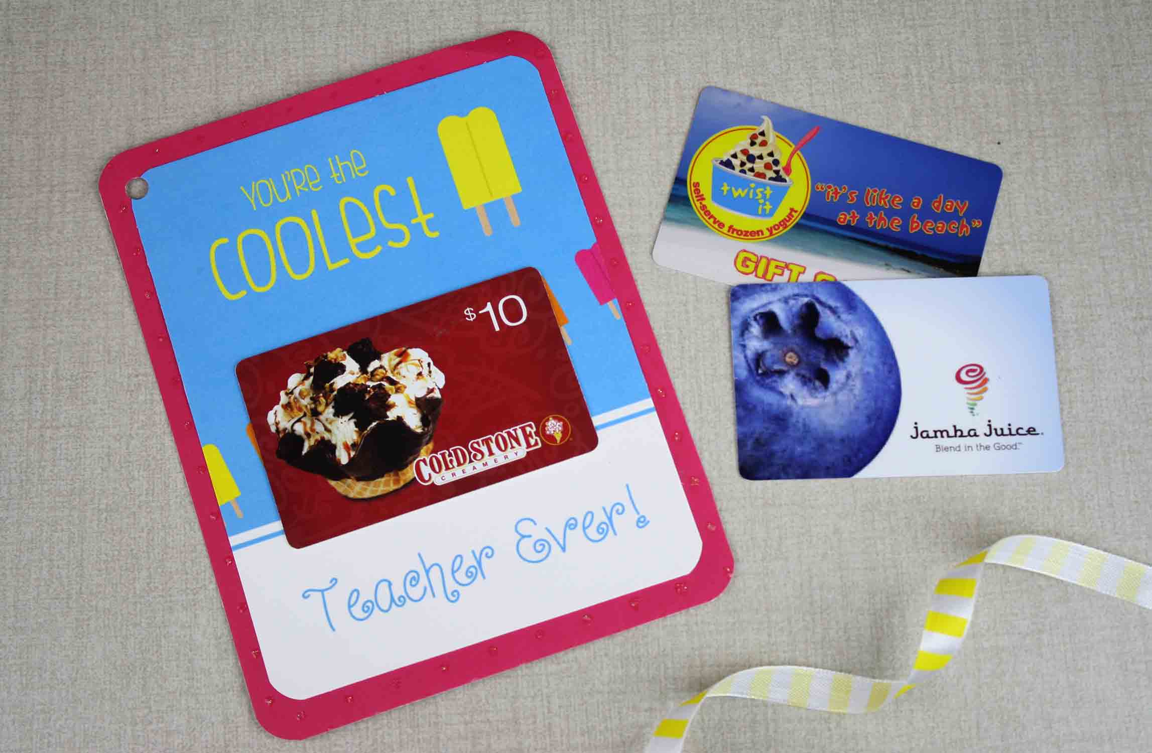 {Free Printables} Key Ring Full of Gift Cards for Teacher