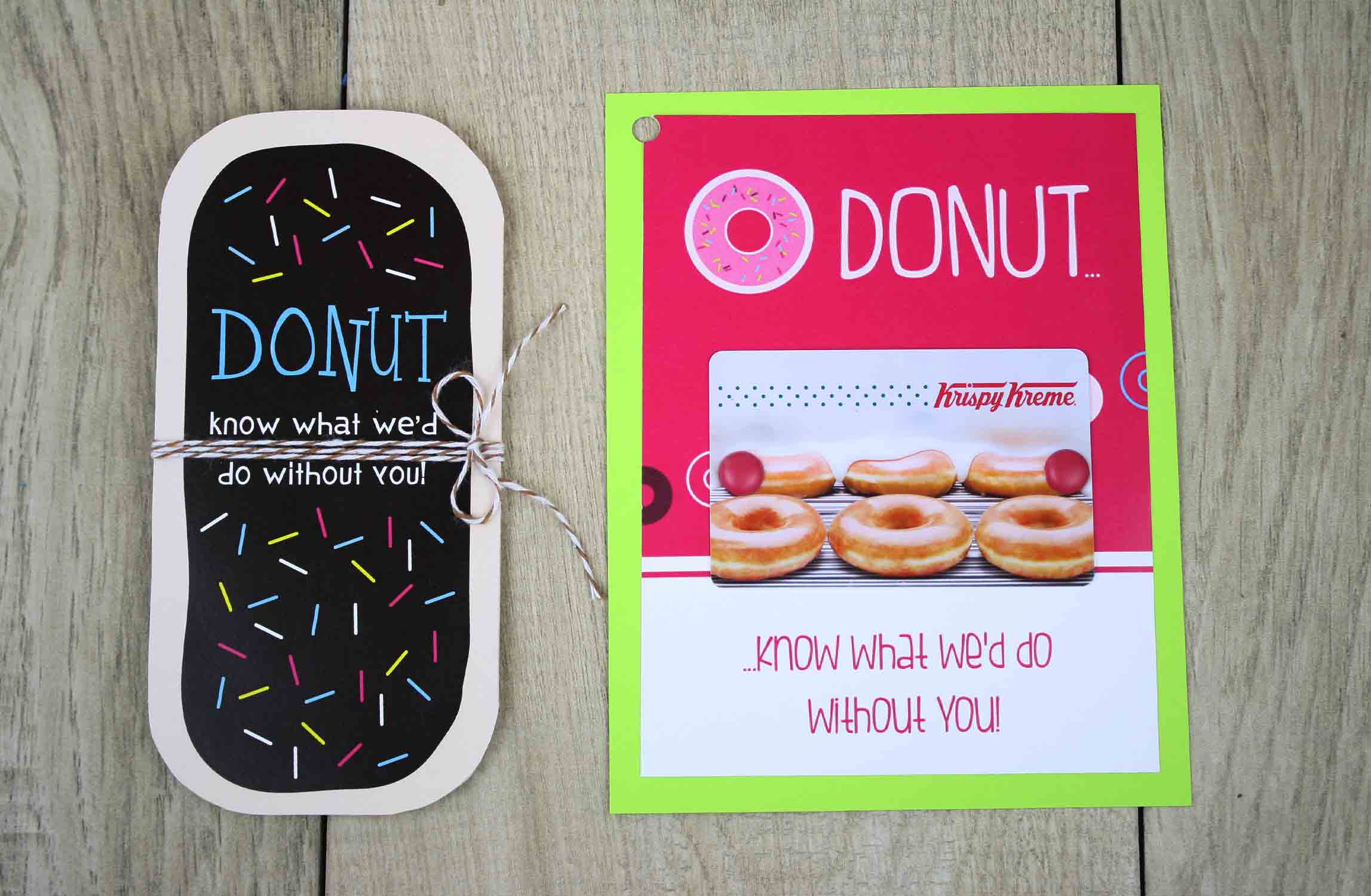 {Free Printable} DONUT CutOut Gift Card Holder GCG