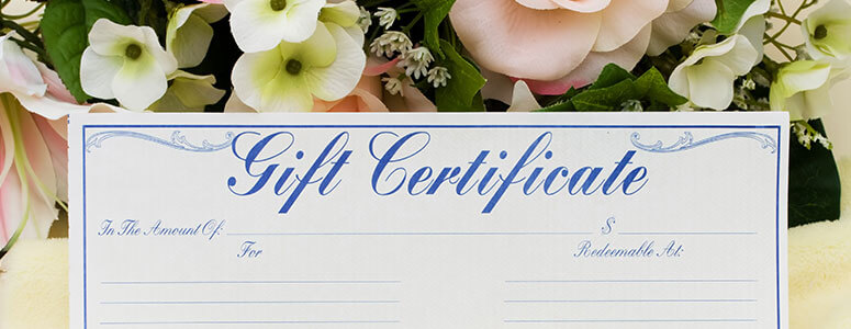 old gift certificate
