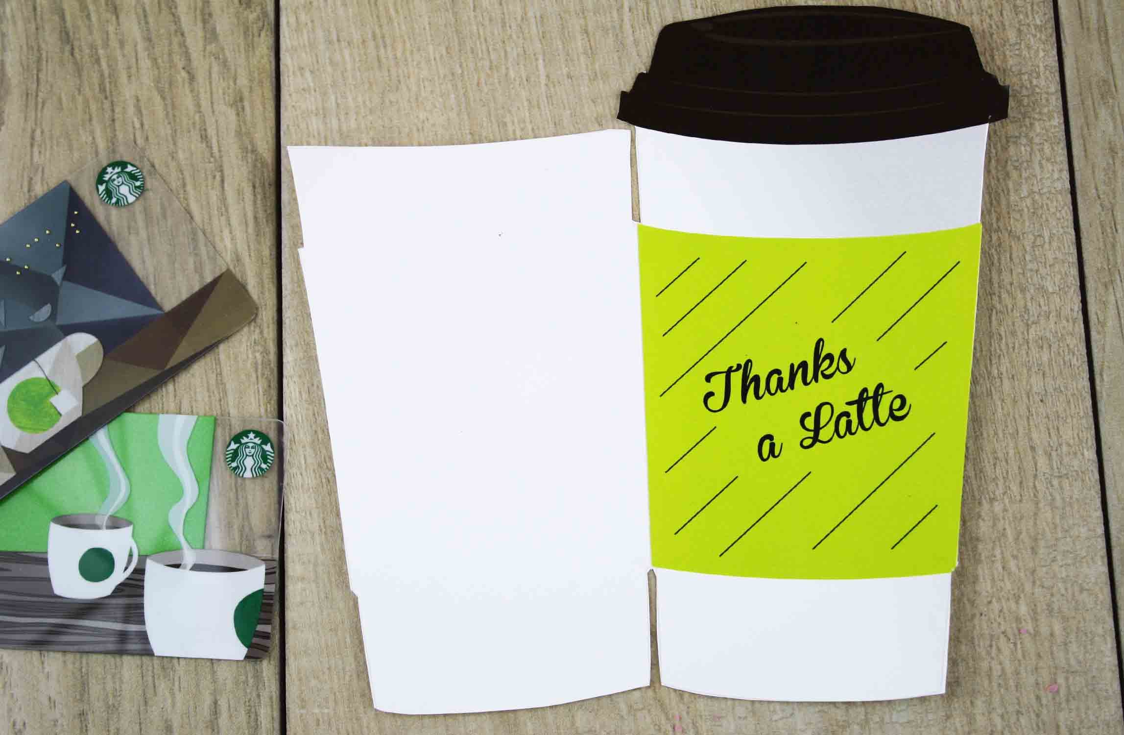 Free Printables} "Thanks a Latte" Cut-Out Gift Card Holder  GCG For Thanks A Latte Card Template