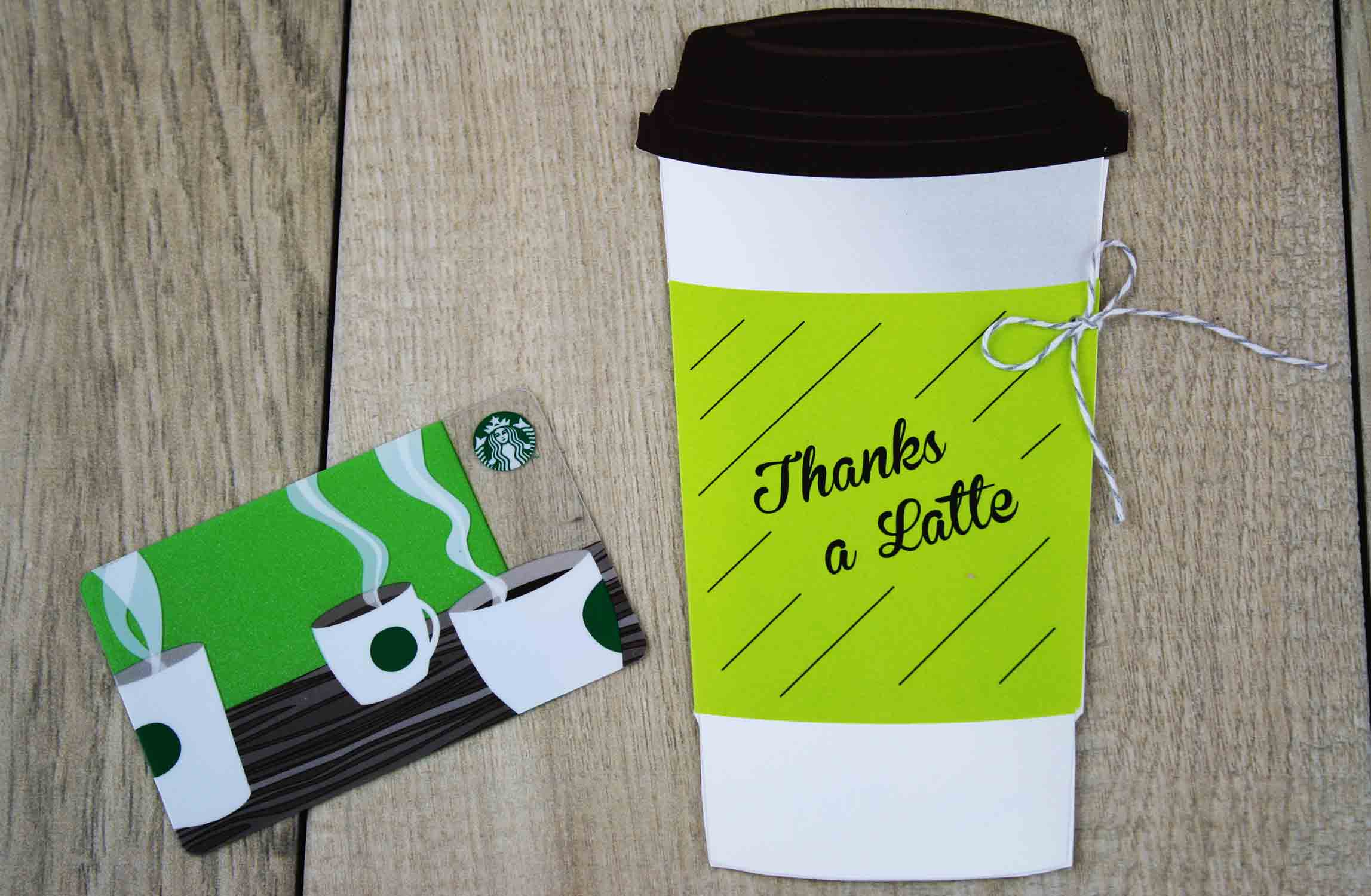 Coffee shaped gift card holder