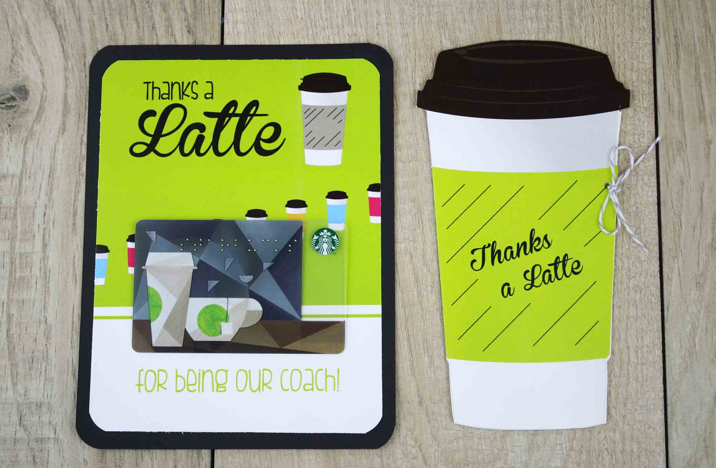 thanks a latte gift card holder