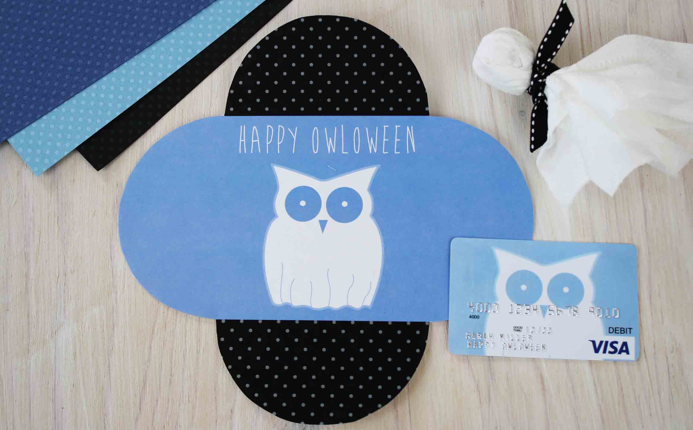 Happy OWLoween Ghost inside card