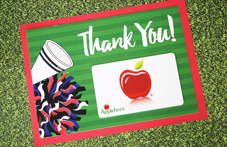thank you with applebees gift card