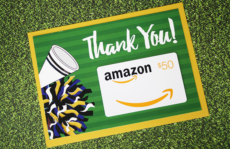 cheer coach thank you with amazon gift card