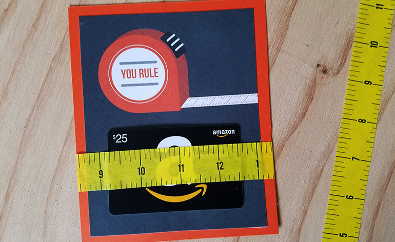 Amazon gift card on holder