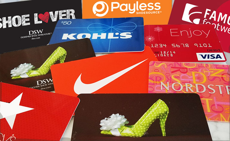shoe store gift cards