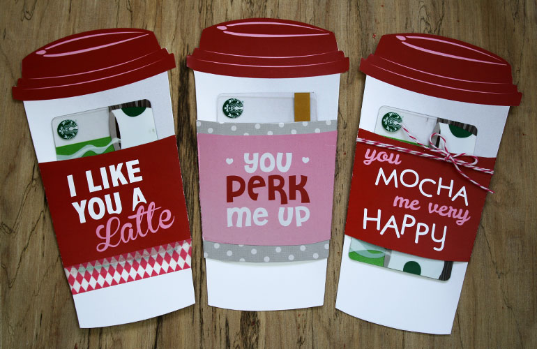 three latte gift card holders