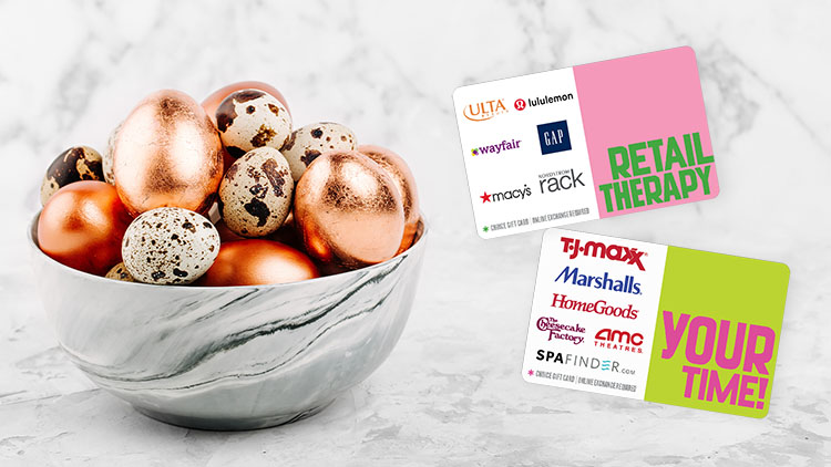 multi-store gift cards with fancy easter eggs