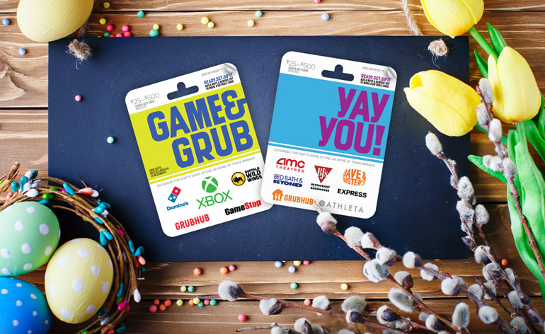 multi-store gift cards with easter eggs