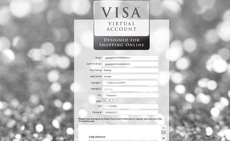 Visa® Virtual Account Gift Cards