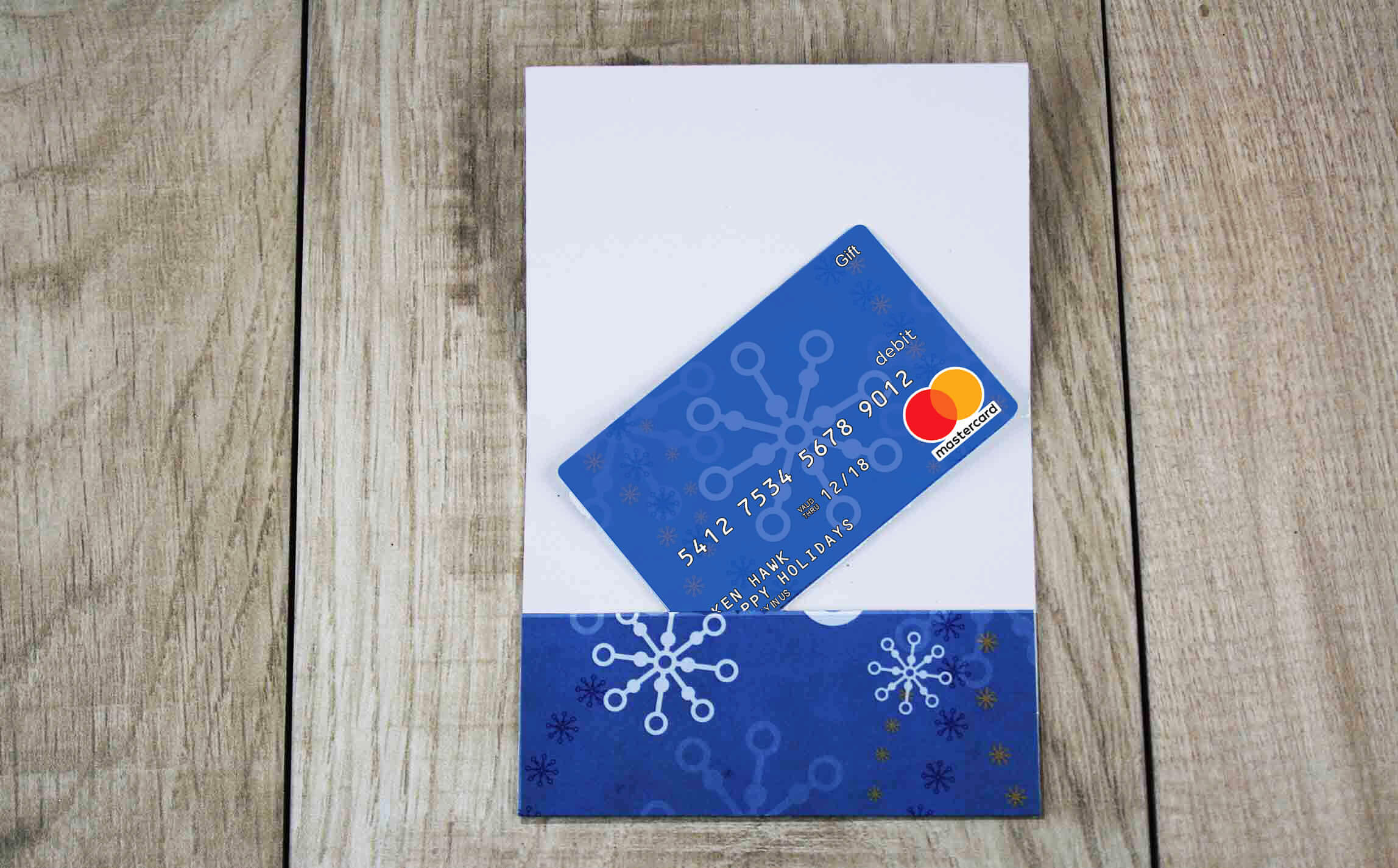 Blue Snowflake Gift Card Holders & Envelopes- 3 Count