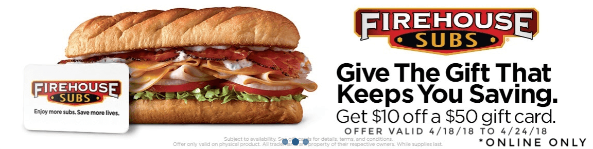 Firehouse Subs gift card deal