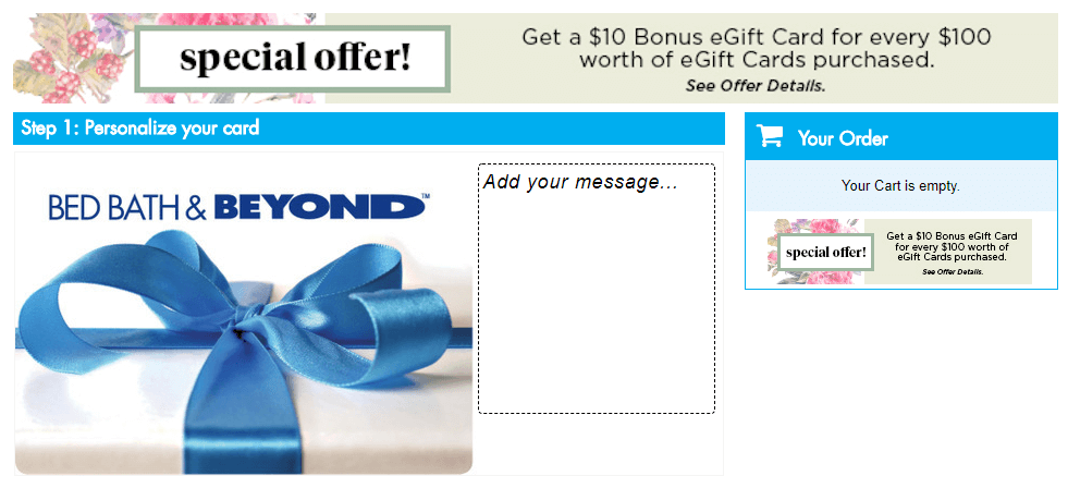 free Bed Bath & Beyond Gift card offer