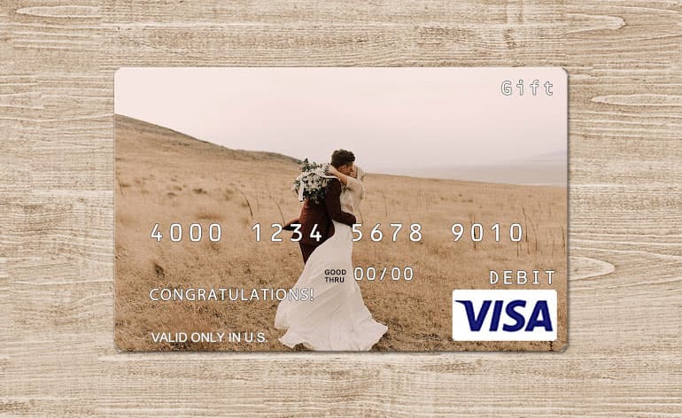 custom visa gift card for wedding