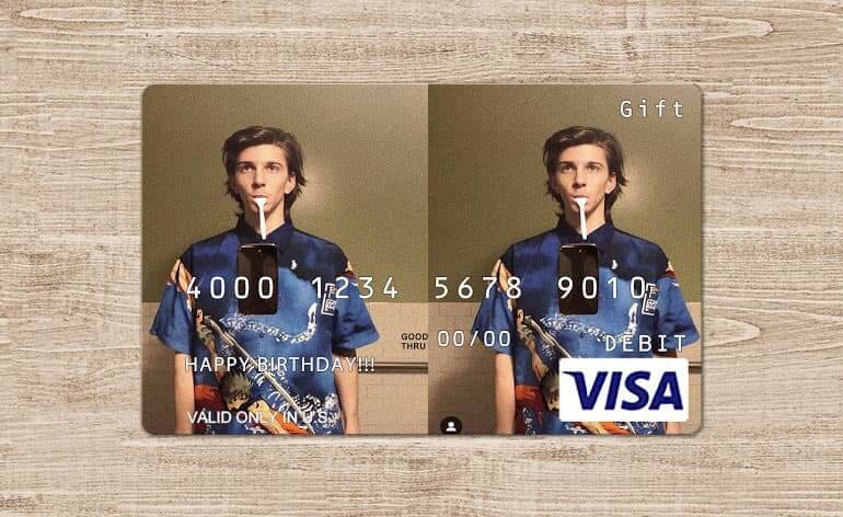 funny picture of custom visa gift card