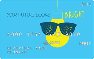 gift card with lightbulb wearing sunglasses - Your future looks bright