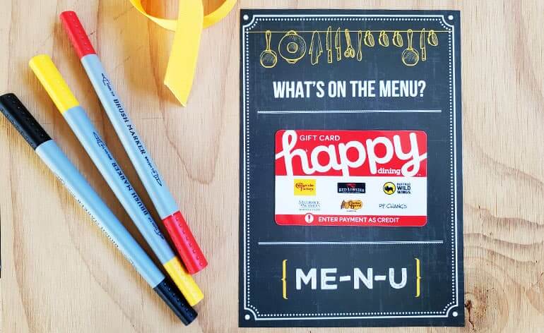 What's On the Menu? Me-N-U! (Free Gift Card Holder)