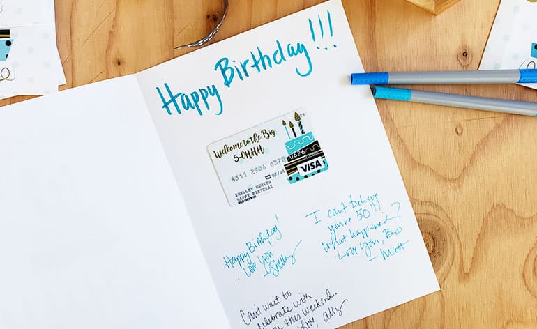 Milestone Birthday Gift Card with FREE Printable Greeting Card