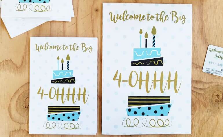 Milestone Birthday Gift Card with FREE Printable Greeting Card