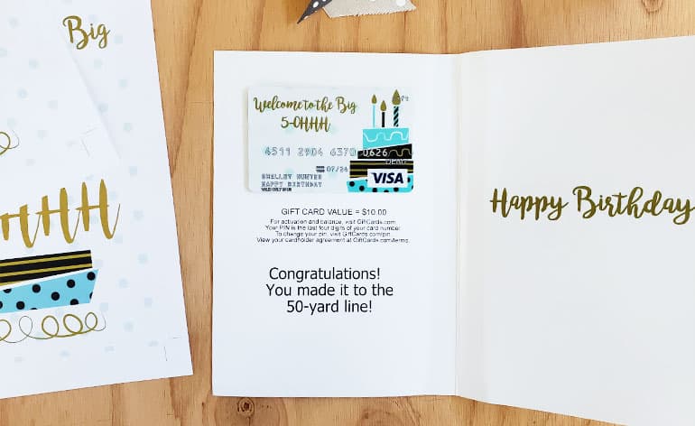 Milestone Birthday Gift Card with FREE Printable Greeting Card