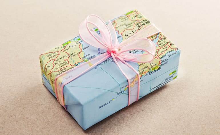 wrapped going away gift