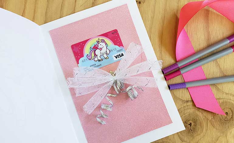 unicorn birthday card printed by company