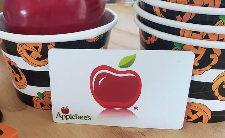 healthy snack with a gift card