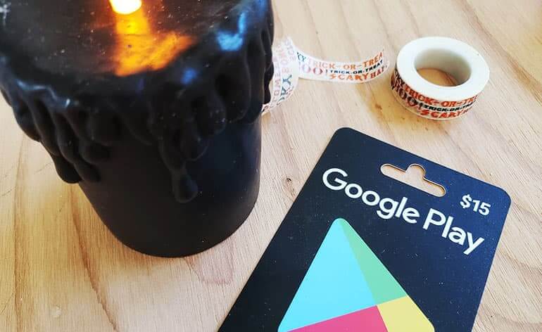 Google Play gift card for Halloween