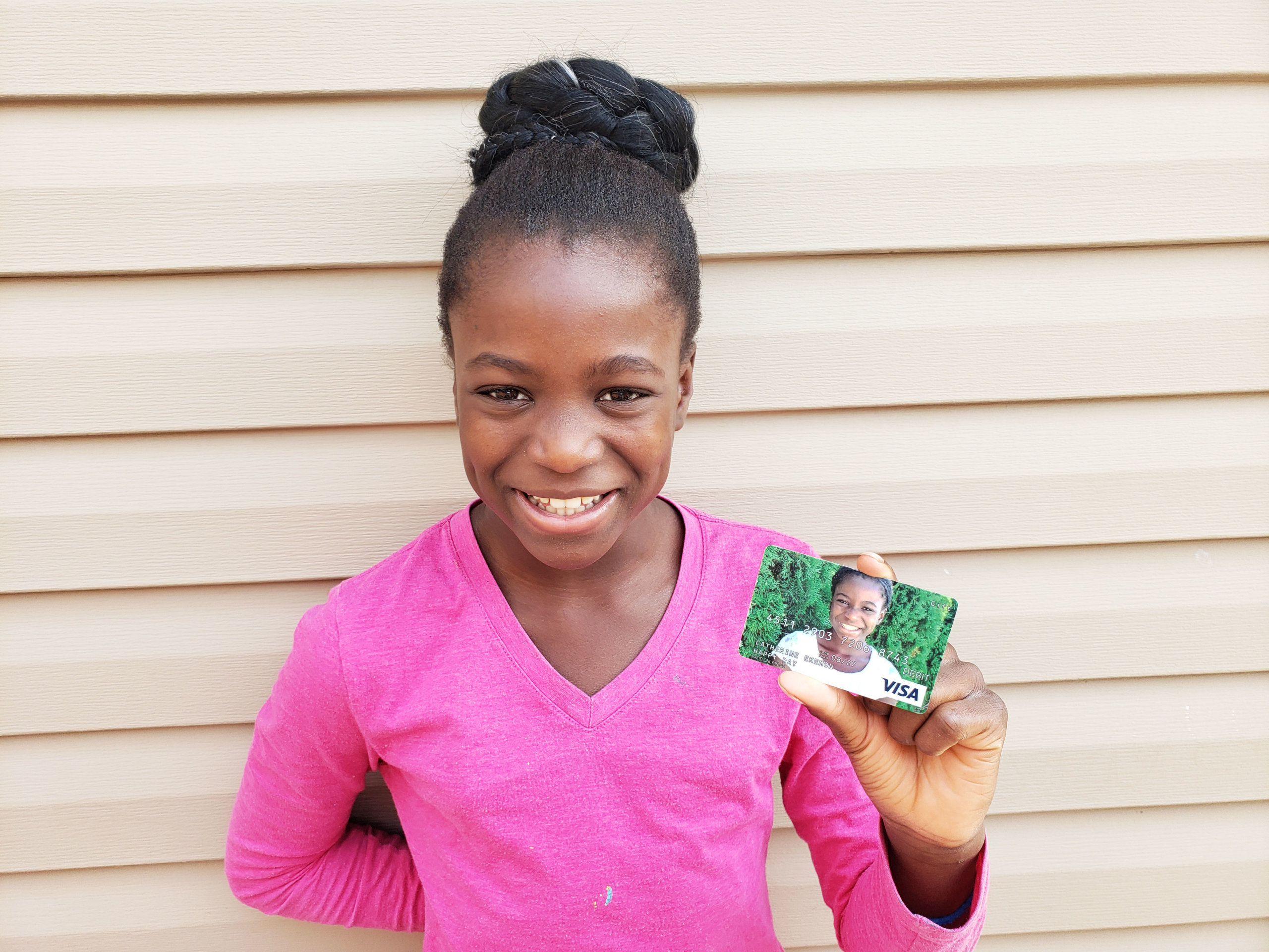 custom visa gift card with girl on card