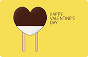 Happy valentine's day with a chocolate shaped ice cream bar. 