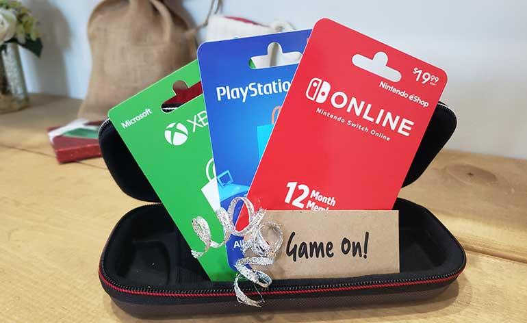 gaming gift cards with nintendo case