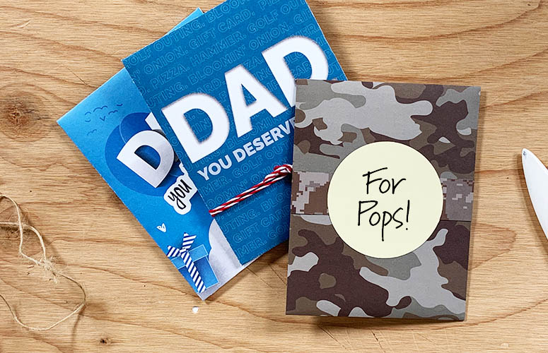 camo gift card holder for pops