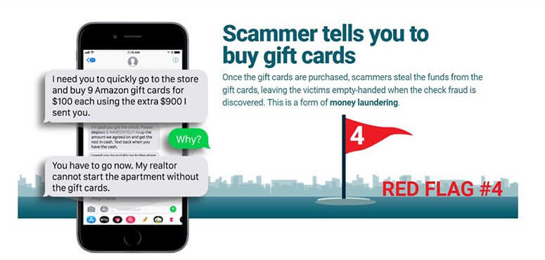 red flag 4 scammer asks for gift cards