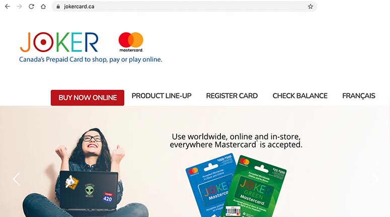 jokercard ca website screenshot