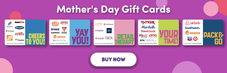 multi-store mothers day gift cards available